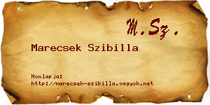 Marecsek Szibilla névjegykártya